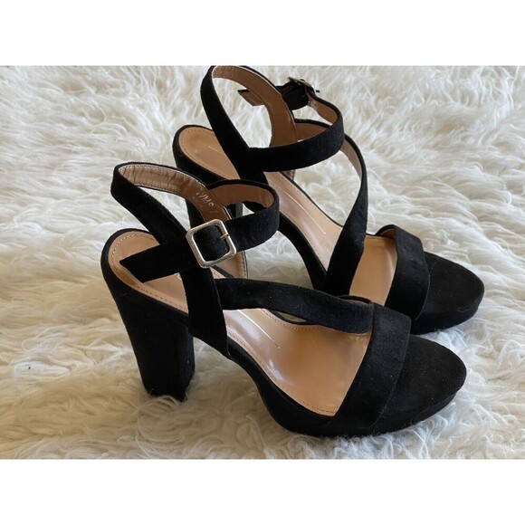 REPORT Women’s Size 7 Ligon Black Chunky Heels Sandals - Picture 5 of 11